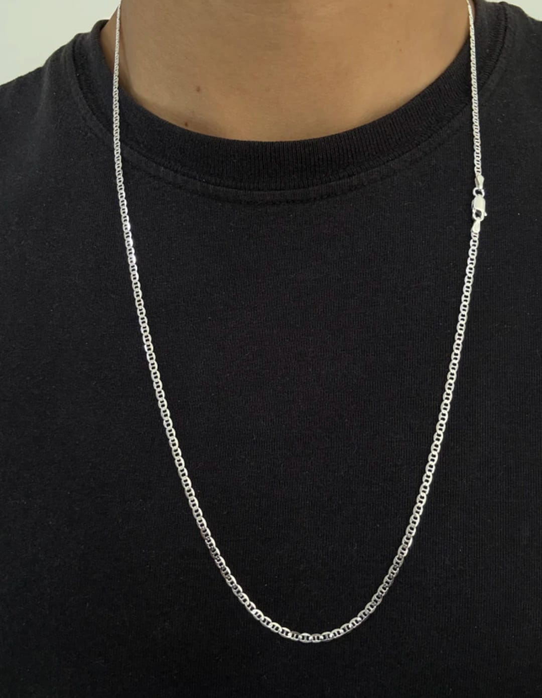 Corrente tampa de latinha 2,5mm 70cm em prata 925 — foto 2 de 2
