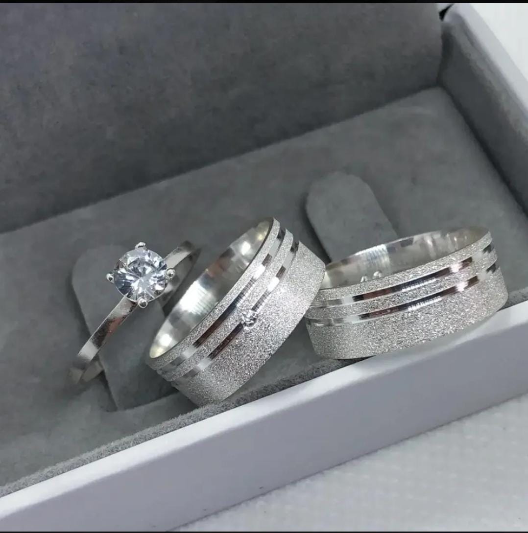 Alianças de Prata 950 Legítima Original Namoro Diamantada 7mm em prata 925