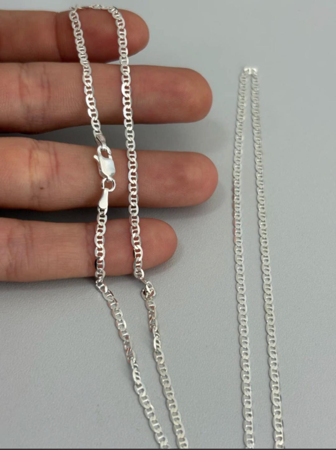 Corrente tampa de latinha 2,5mm 70cm em prata 925