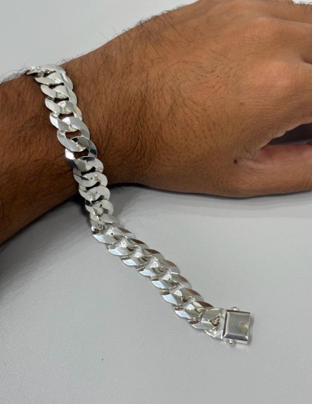 Pulseira grume 13mm fecho gaveta em prata 925 — foto 2 de 3