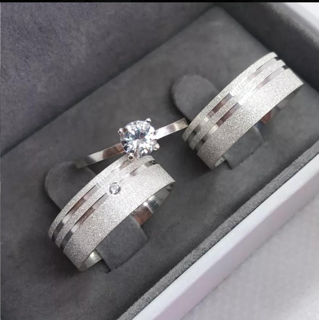 Alianças de Prata 950 Legítima Original Namoro Diamantada 7mm em prata 925 — foto 2 de 2