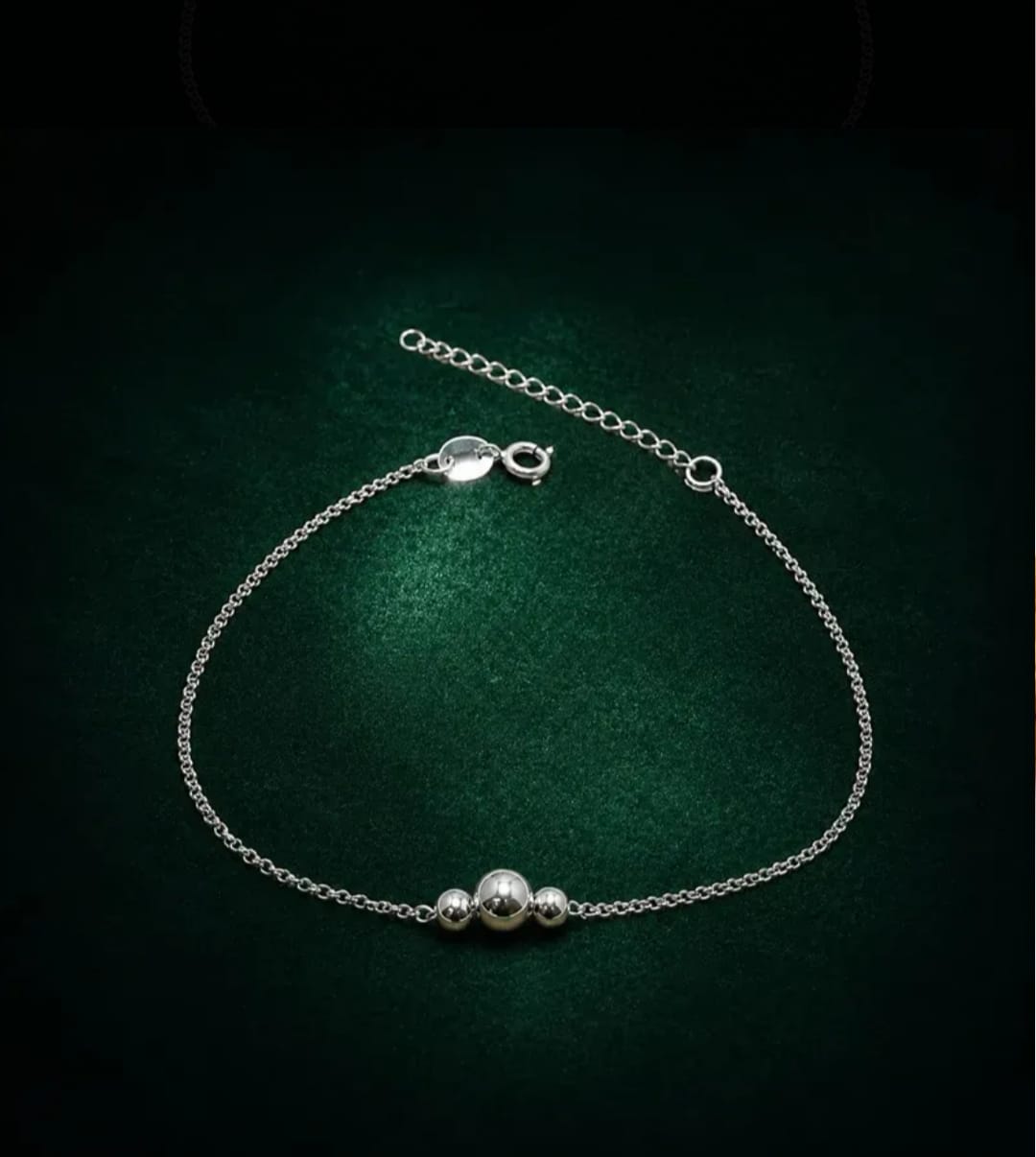 Pulseira Prata 925 Com Trio De Bolinhas Delicada em prata 925