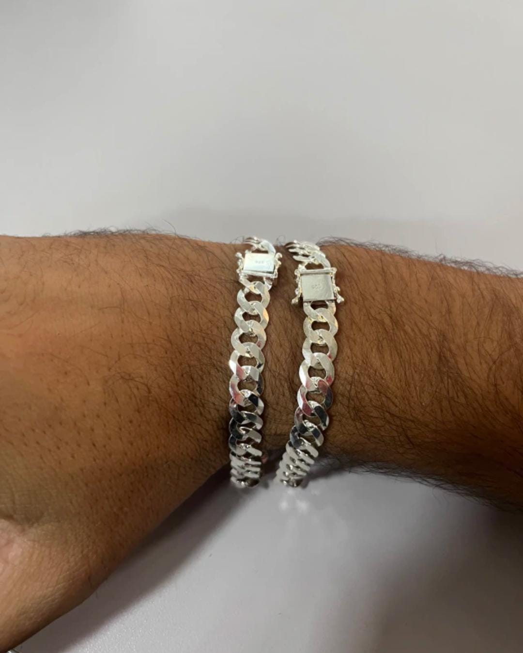 2 pulseiras fecho gaveta 8mm em prata 925 — foto 2 de 2
