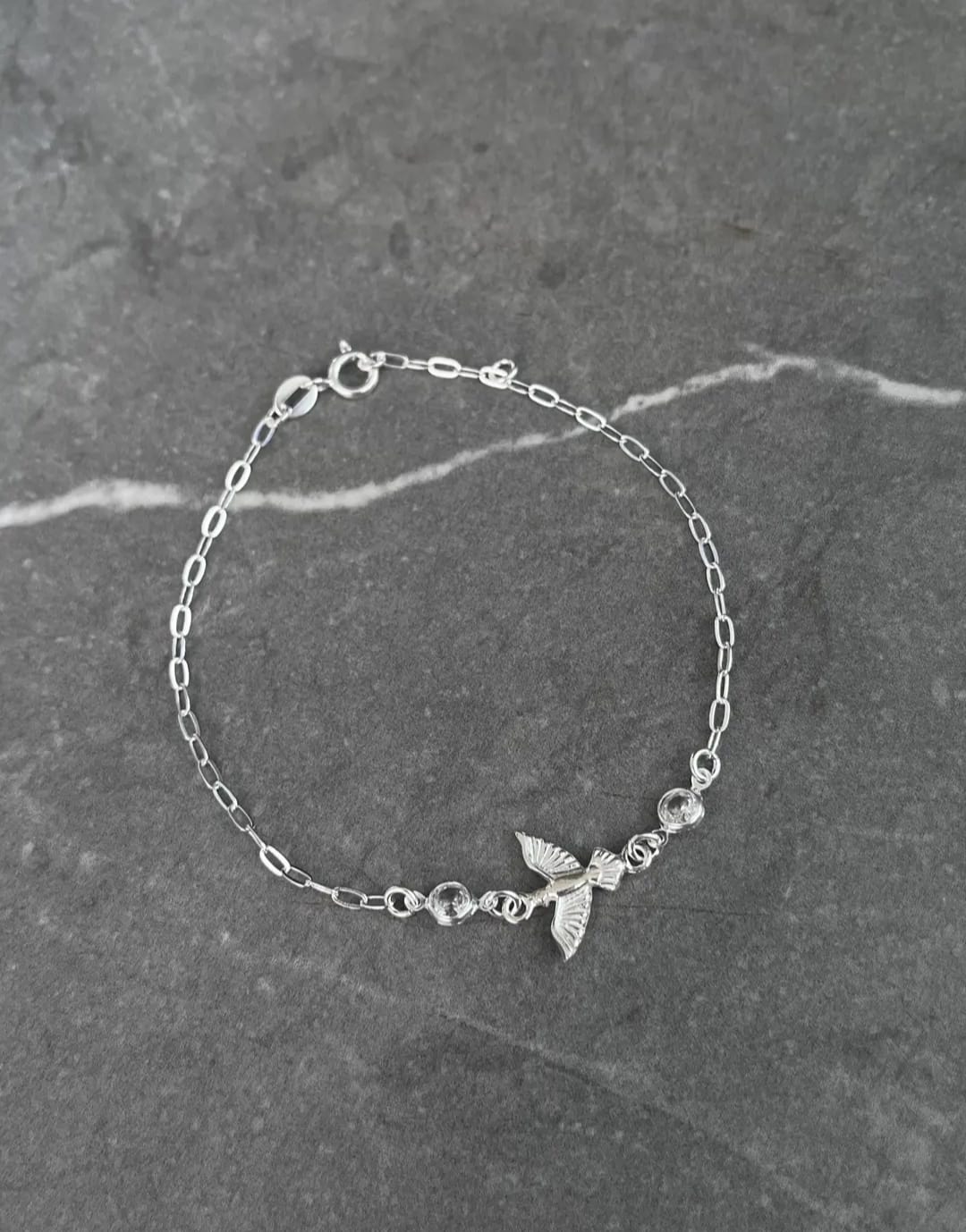 Pulseira Espírito Santo com zircônia em prata 925