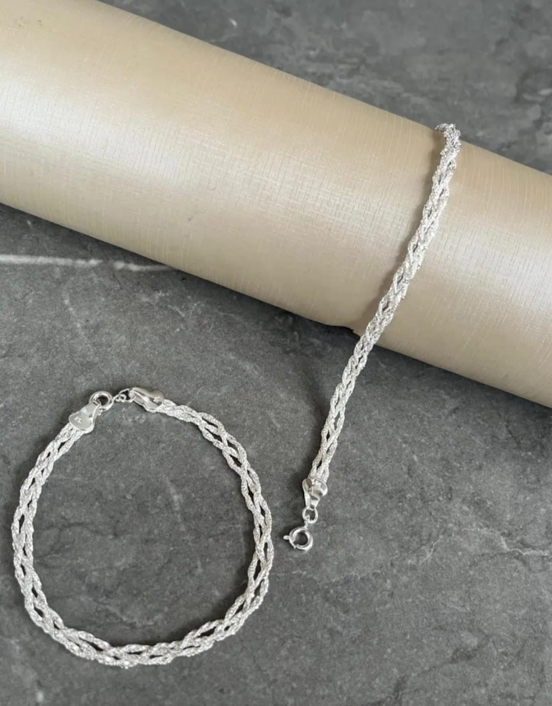 Pulseira 3 Fios Cabo de Aço em prata 925