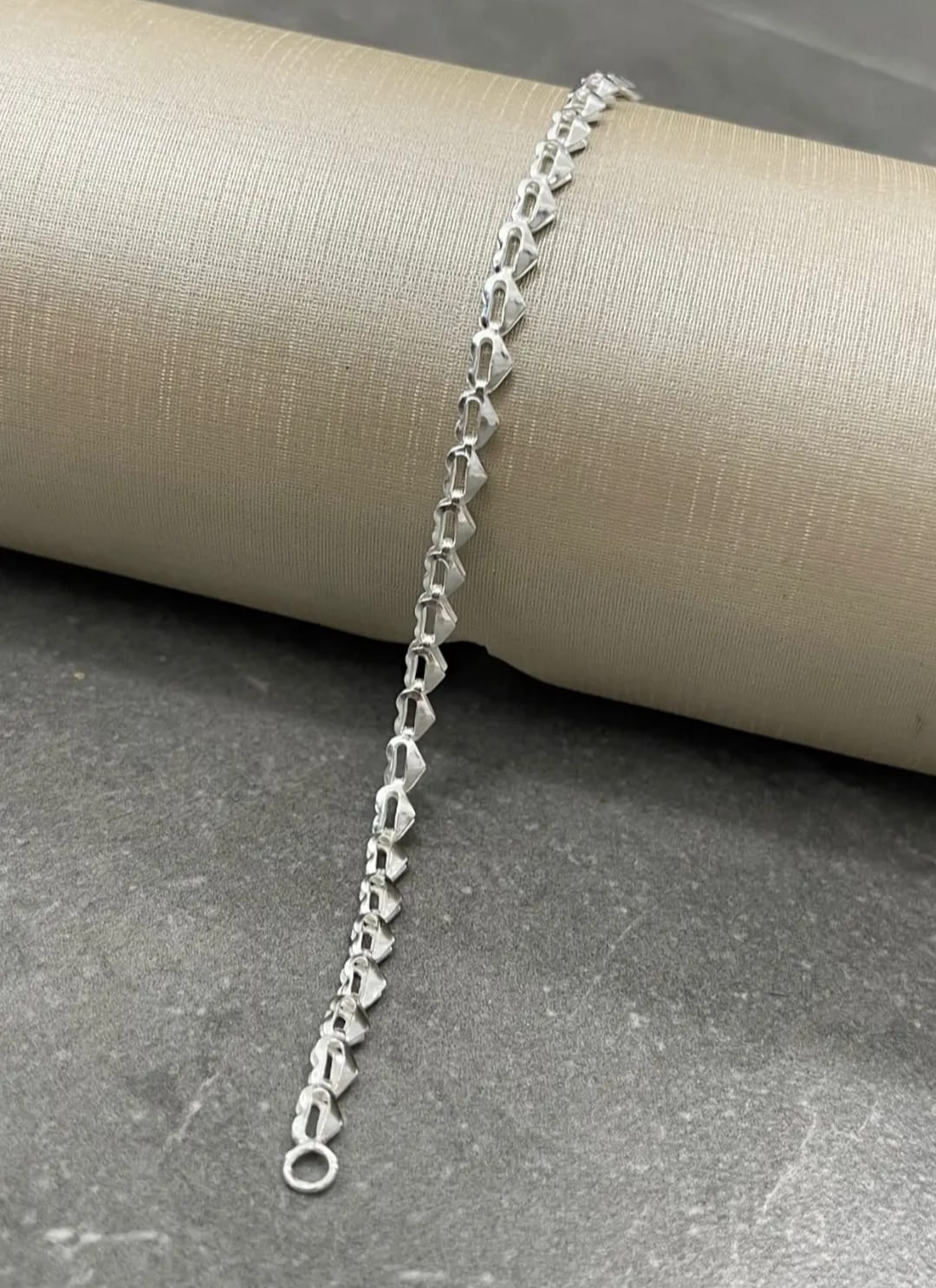 Pulseira inteiriça coração em prata 925