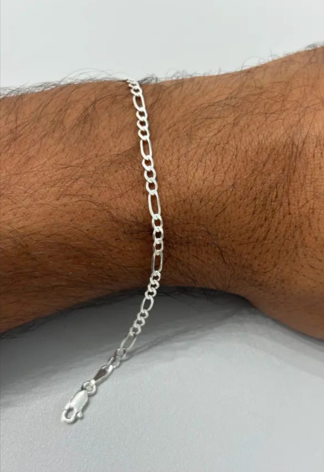 Pulseira italiana 3x1 3mm fio comum em prata 925