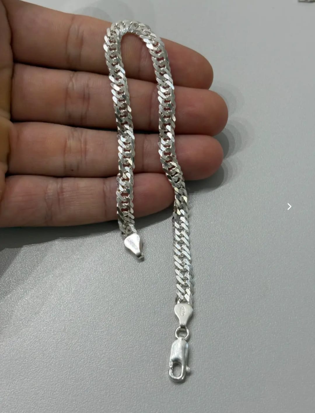 Pulseira italiana grume duplo 6mm E1 em prata 925