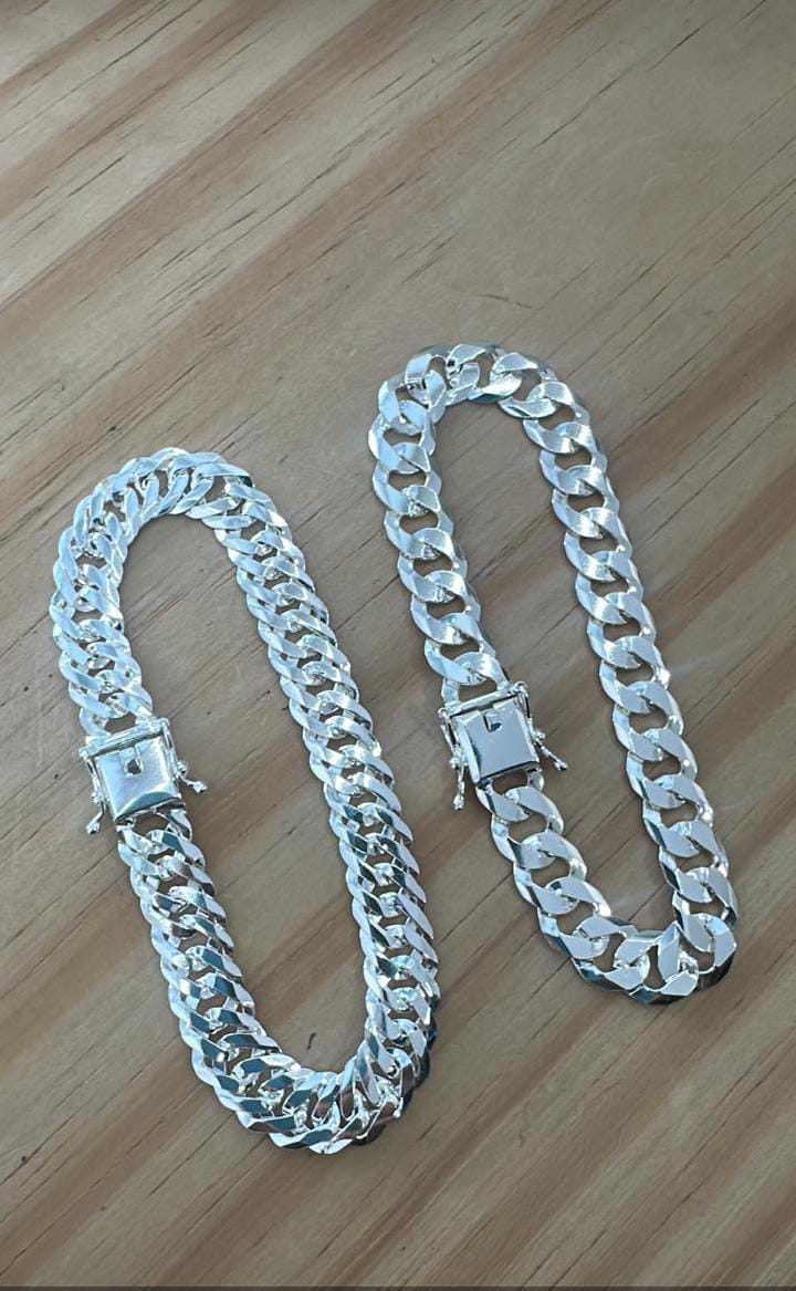 Kit pulseira 10mm em prata 925